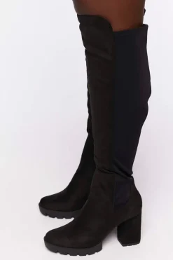 Over-The-Knee Lug-Sole Boots (Wide)