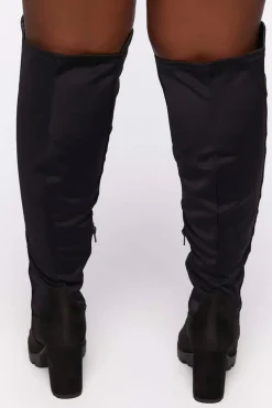 Over-The-Knee Lug-Sole Boots (Wide)