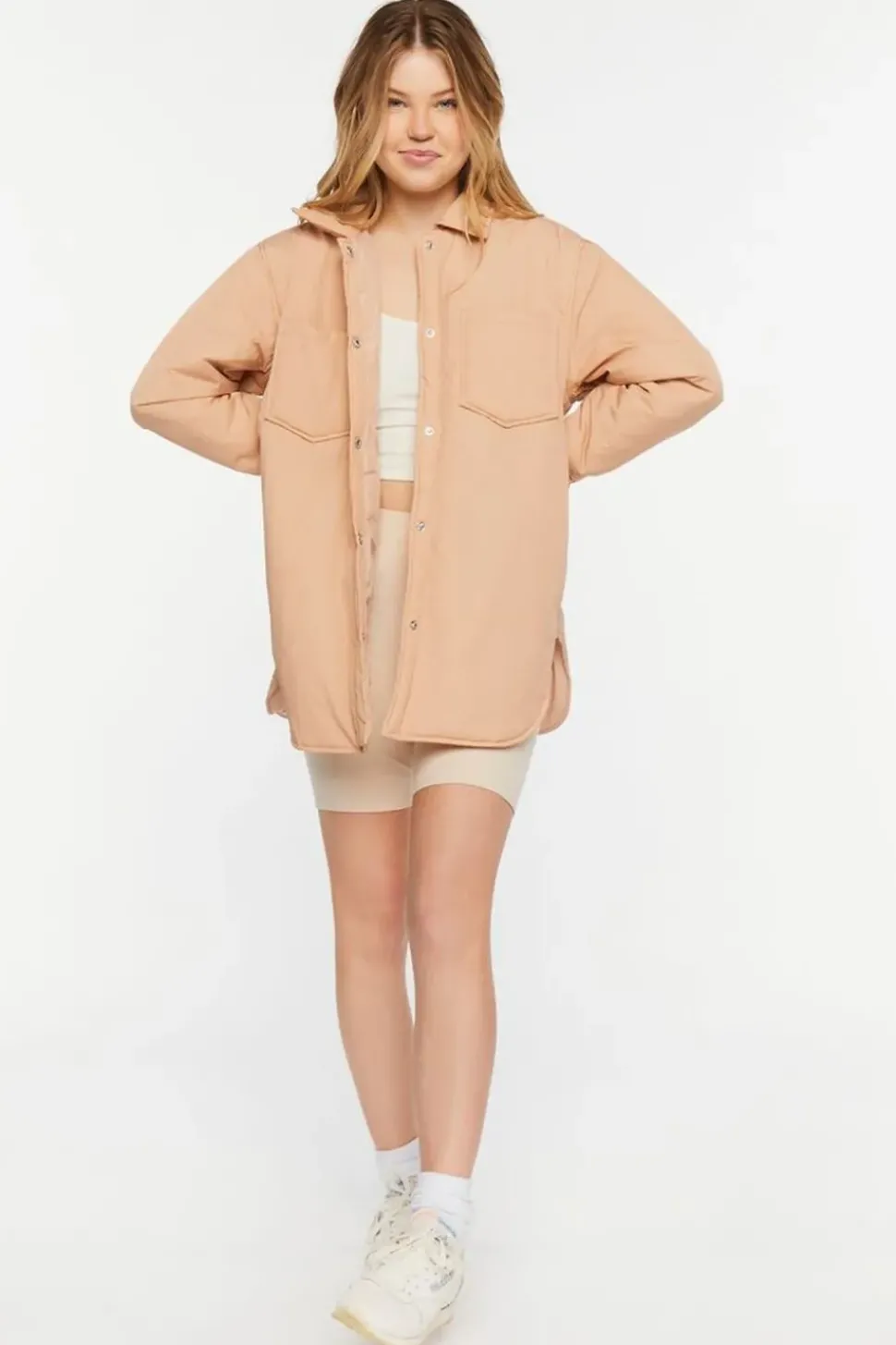 Padded Dolphin-Hem Shacket