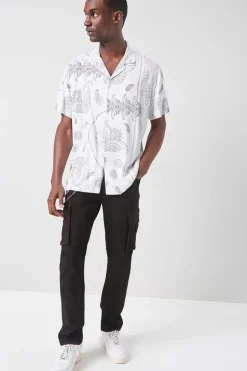 Paisley Print Button-Front Shirt