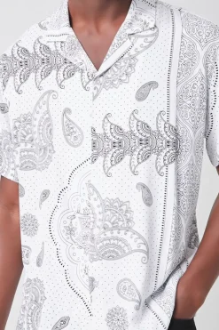 Paisley Print Button-Front Shirt