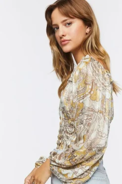 Paisley Print Chiffon Bodysuit