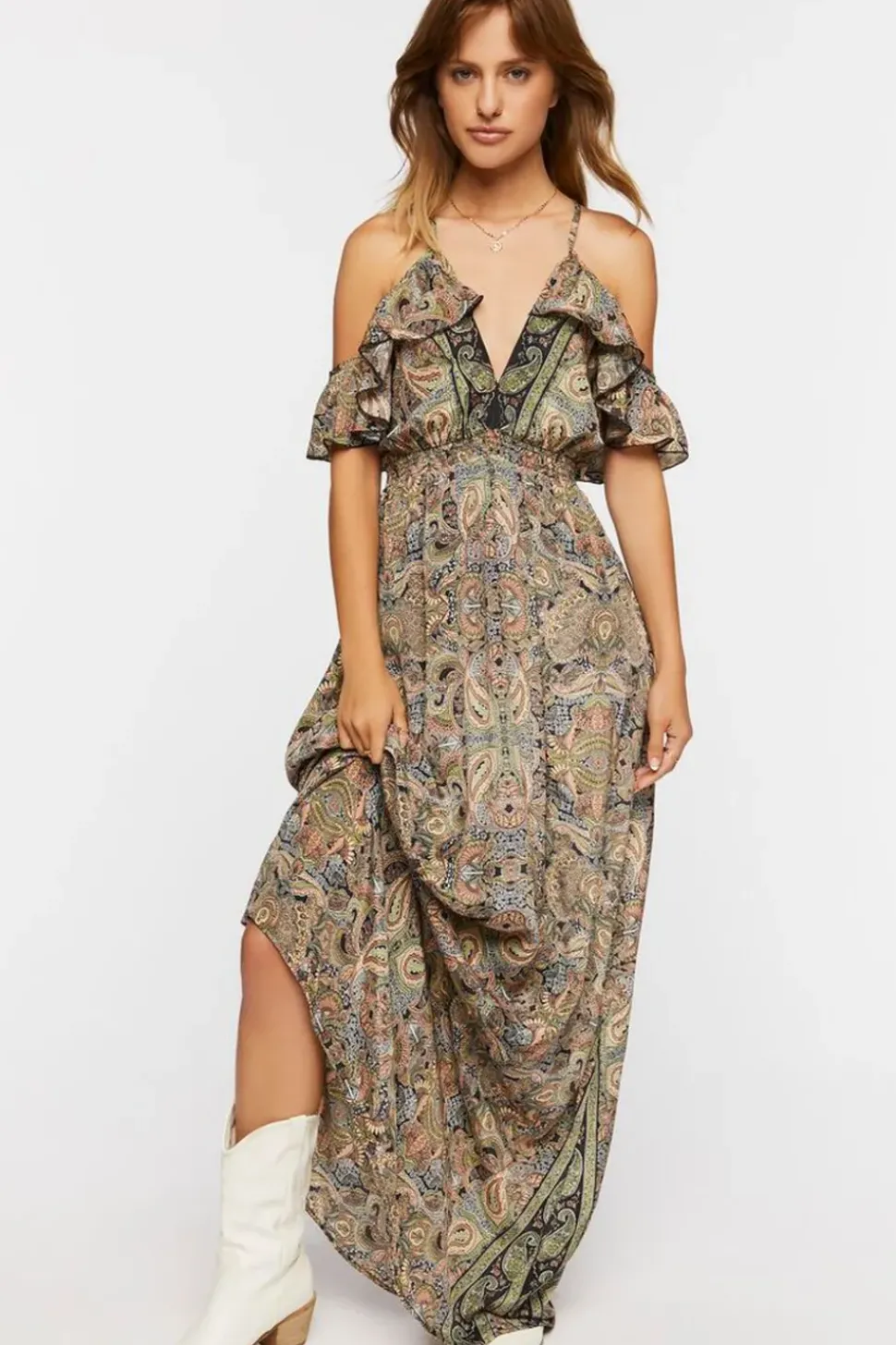 Paisley Print Maxi Dress