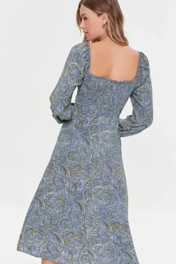 Paisley Print Midi Dress