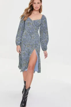 Paisley Print Midi Dress