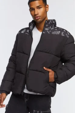 Paisley Print Puffer Jacket