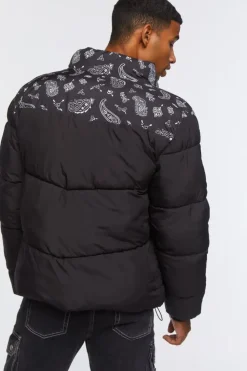 Paisley Print Puffer Jacket