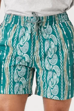 Paisley Print Swim Trunks