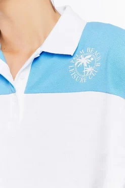 Palm Beach Graphic Cropped Polo Shirt