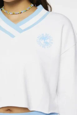 Palm Beach Graphic Raw-Cut Pullover
