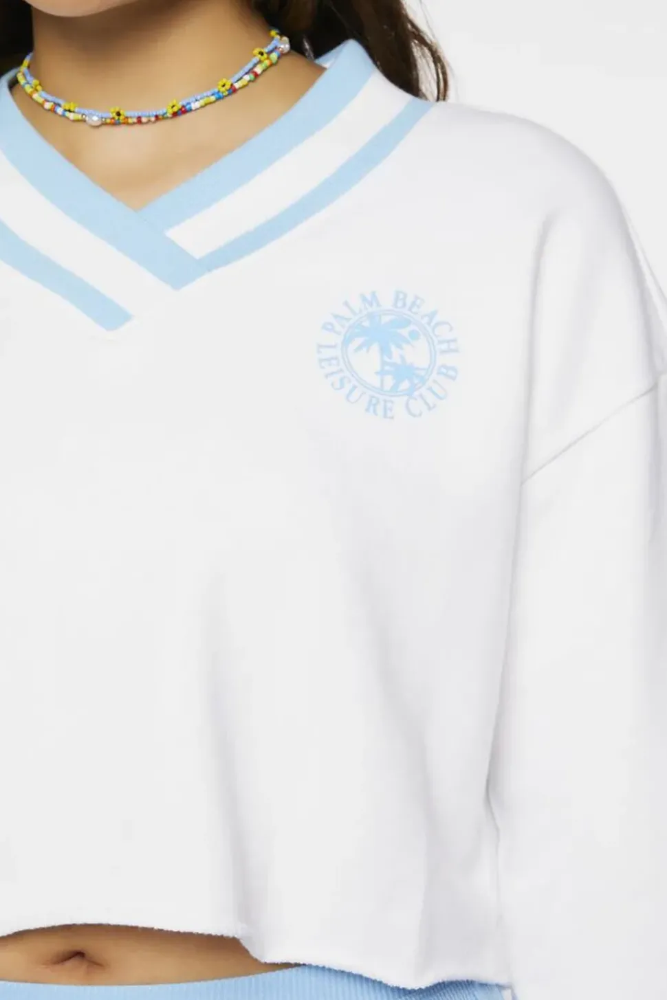Palm Beach Graphic Raw-Cut Pullover