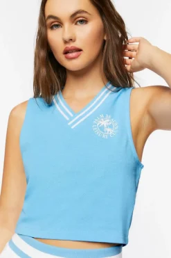 Palm Beach Leisure Club Graphic Crop Top