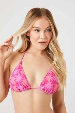 Palm Tree Print Bikini Top