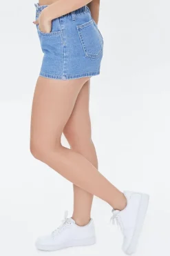 Paperbag Denim Shorts