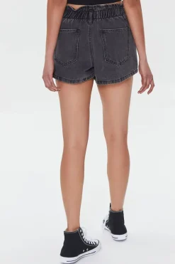 Paperbag Denim Shorts