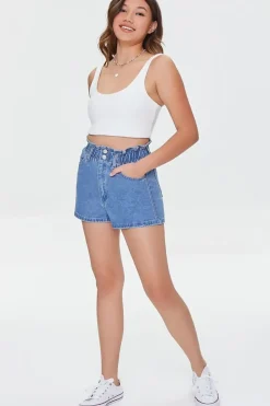 Paperbag Denim Shorts