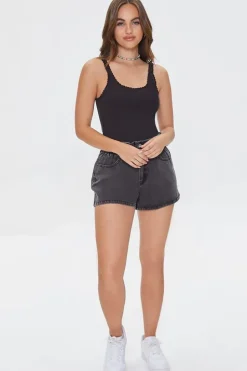 Paperbag Denim Shorts
