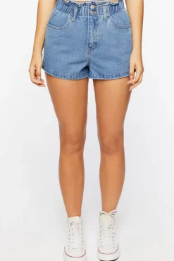 Paperbag Denim Shorts