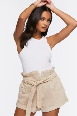 Paperbag High-Rise Shorts