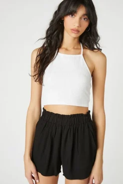 Paperbag High-Rise Shorts