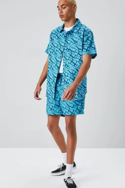 Paradise Print Drawstring Swim Trunks