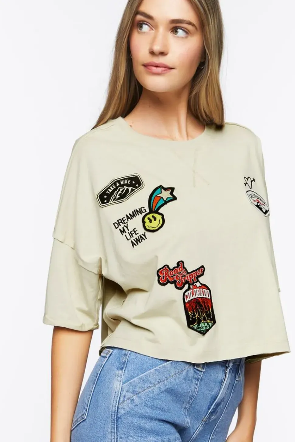Patch Graphic Cropped Tee
