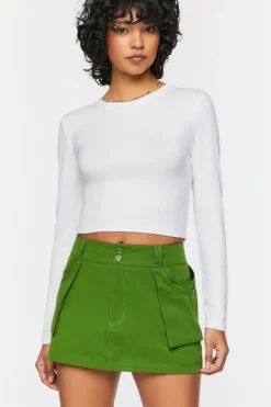 Patch Pocket A-Line Mini Skirt