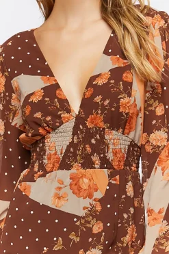 Patchwork Print Maxi Dress