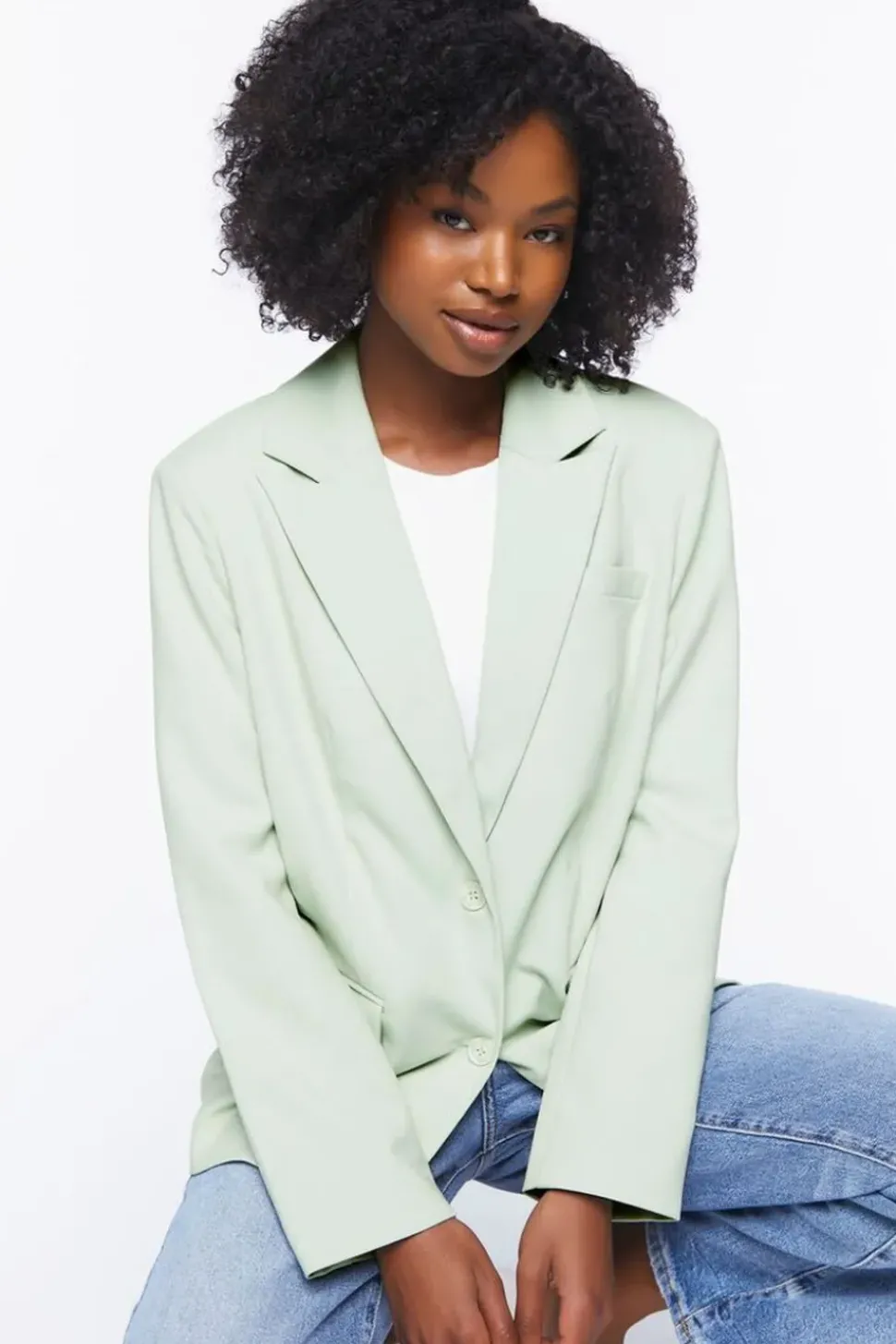 Peak Lapel Single-Breasted Blazer
