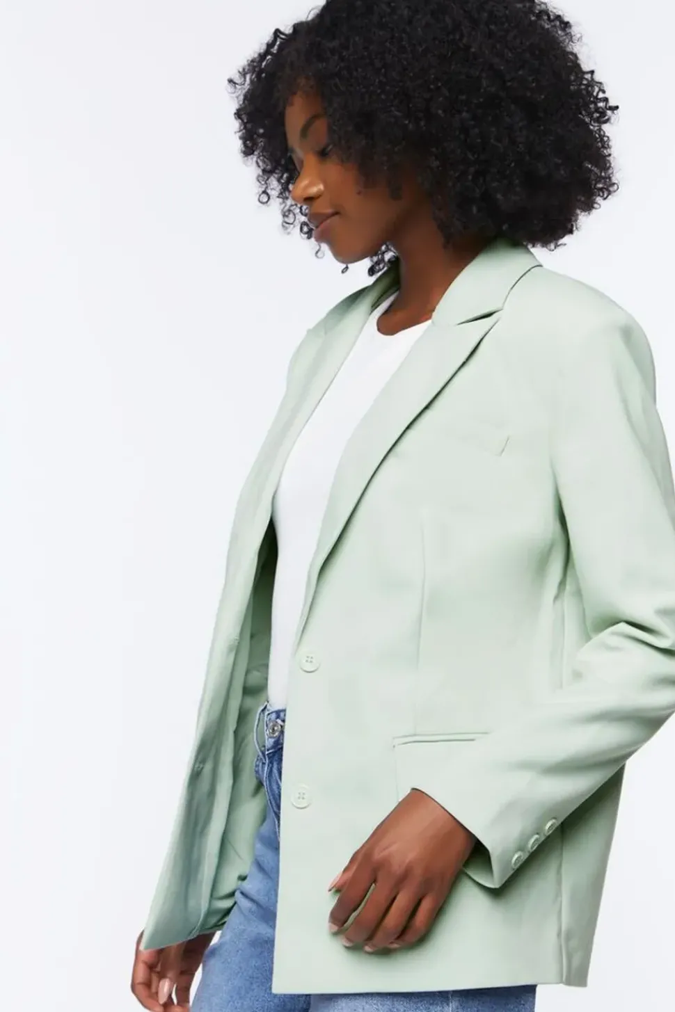 Peak Lapel Single-Breasted Blazer