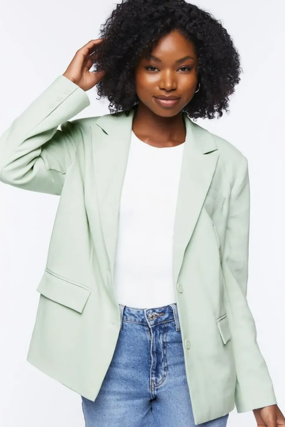 Peak Lapel Single-Breasted Blazer