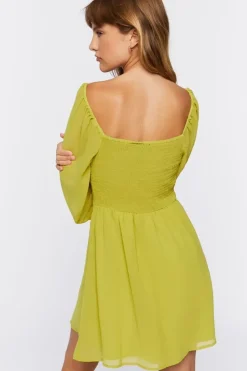 Peasant-Sleeve Mini Dress