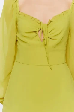 Peasant-Sleeve Mini Dress