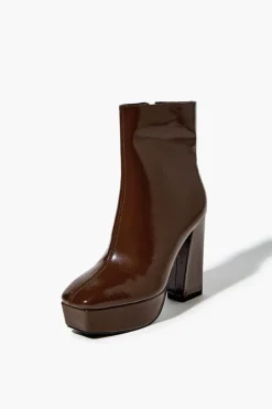 Pebbled Faux Leather Booties