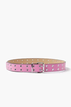Pebbled Faux Leather Grommet Bet