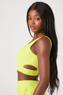 Perforated V-Neck Sports Bra