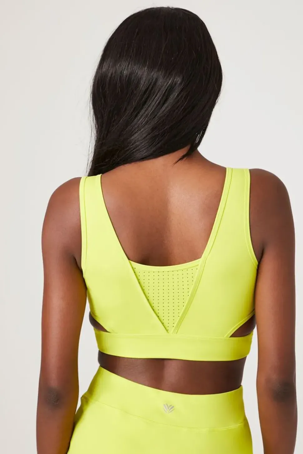 Perforated V-Neck Sports Bra