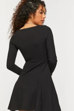Picot-Trim Skater Mini Dress