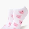 Pig Print Ankle Socks
