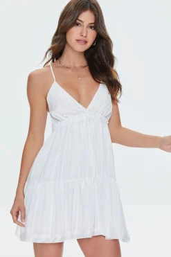 Pinstriped Cutout Mini Dress