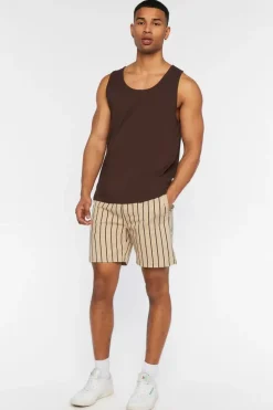 Pinstriped Drawstring Shorts