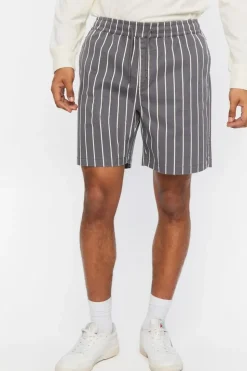 Pinstriped Drawstring Shorts