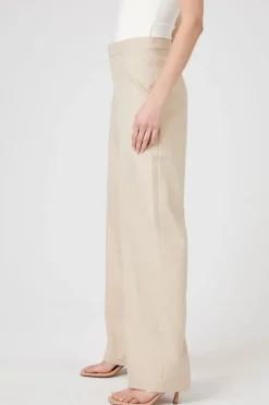 Pinstriped High-Rise Straight-Leg Pants