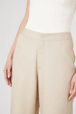 Pinstriped High-Rise Straight-Leg Pants