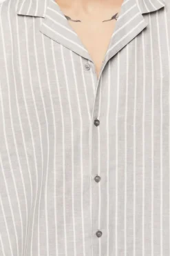 Pinstriped Linen-Blend Shirt