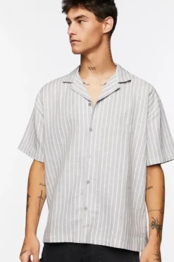 Pinstriped Linen-Blend Shirt