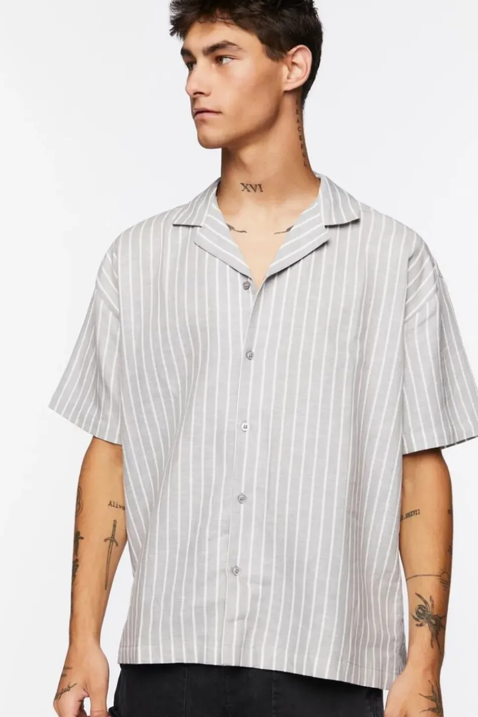 Pinstriped Linen-Blend Shirt