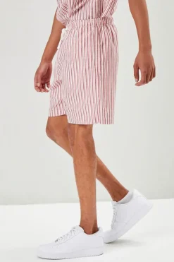 Pinstriped Linen-Blend Shorts