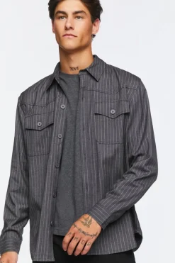 Pinstriped Long-Sleeve Shirt