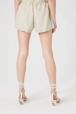 Pinstriped Paperbag Shorts
